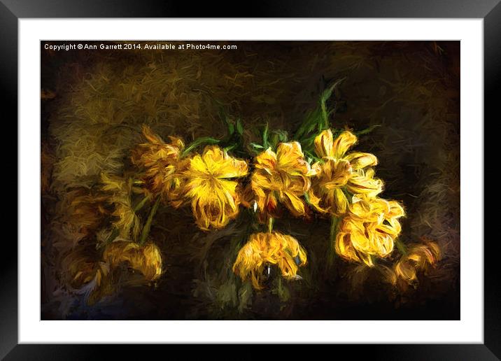 Vase of Yellow Tulips Framed Mounted Print by Ann Garrett