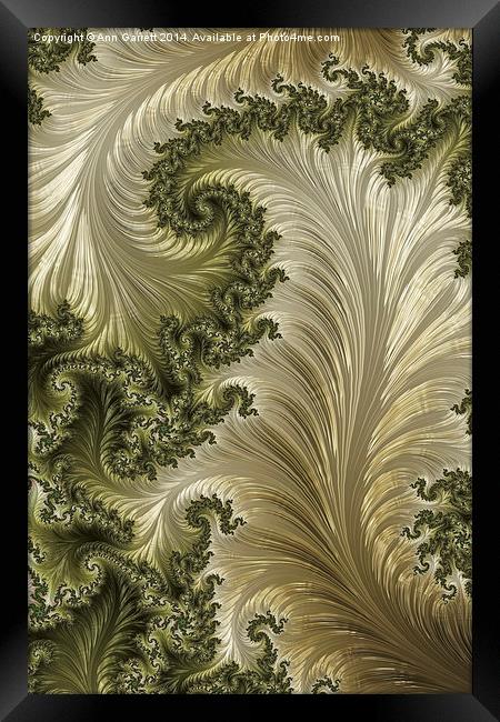 Sage Leaf - A Fractal Abstract Framed Print by Ann Garrett
