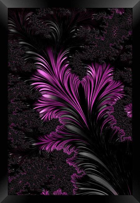 Purple Twist  - A Fractal Abstract Framed Print by Ann Garrett