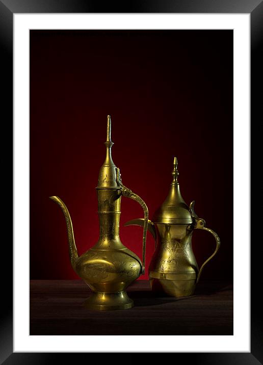 Two Arabic Coffee Pots Framed Mounted Print by Ann Garrett