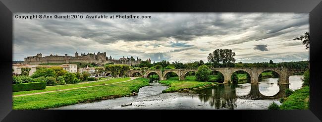 Cite de Carcassonne Panorama Framed Print by Ann Garrett