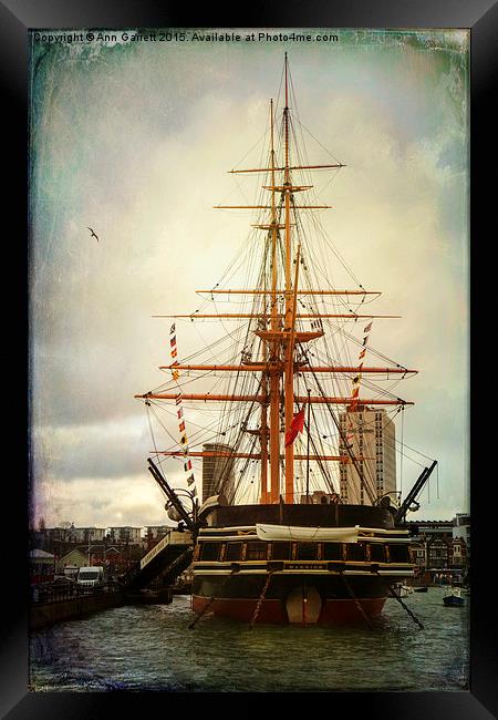 HMS Warrior  Framed Print by Ann Garrett