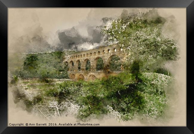 Pont du Gard France Framed Print by Ann Garrett