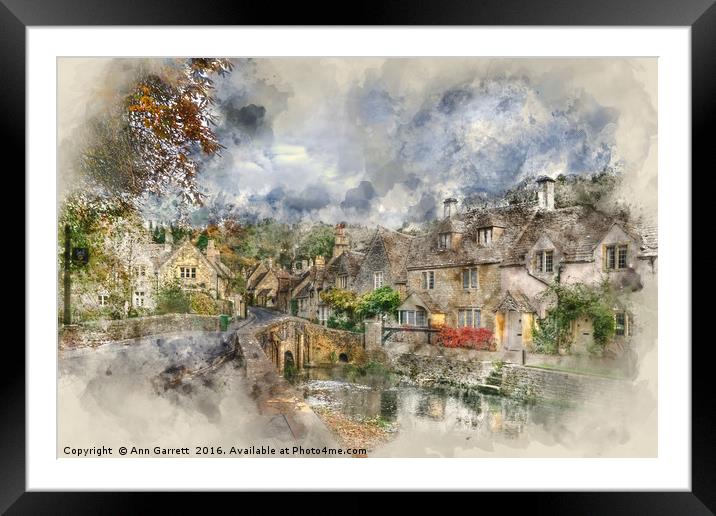 Castle Combe Framed Mounted Print by Ann Garrett