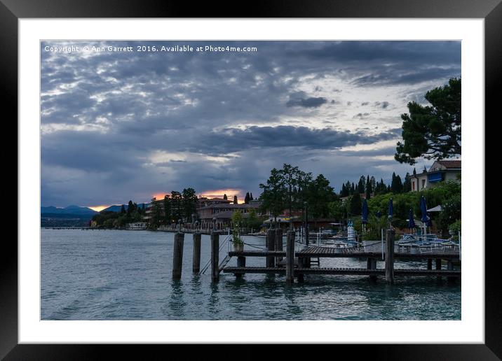 Dusk on Lake Garda Framed Mounted Print by Ann Garrett