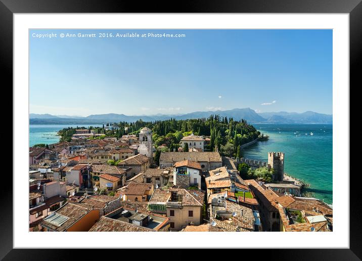 Sirmione Peninsula Lake Garda Italy Framed Mounted Print by Ann Garrett
