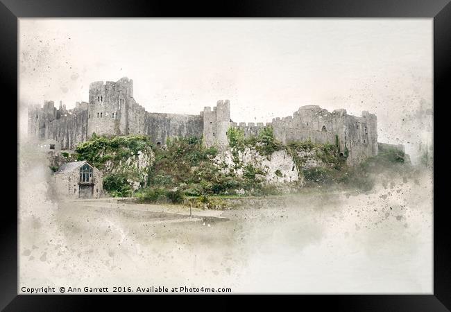 Pembroke Castle Wales Framed Print by Ann Garrett