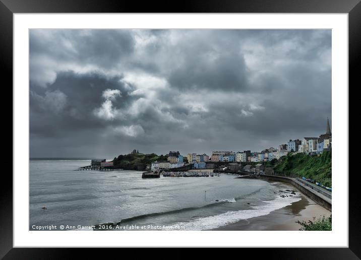 Stormy Tenby Framed Mounted Print by Ann Garrett