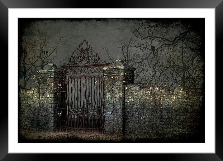 Ghostly Gate Framed Mounted Print by Ann Garrett