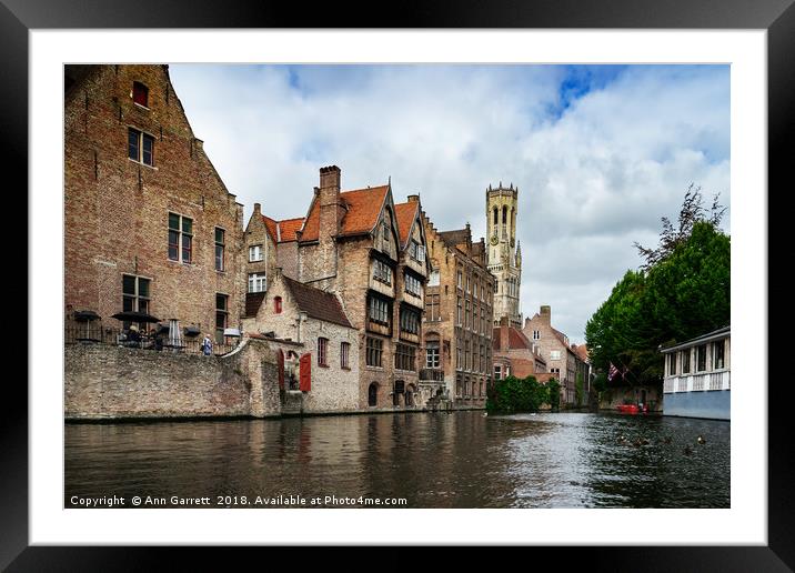 Rozenhoedkaai Bruges Framed Mounted Print by Ann Garrett