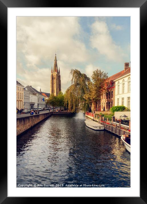 Church of Our Lady Bruges Framed Mounted Print by Ann Garrett