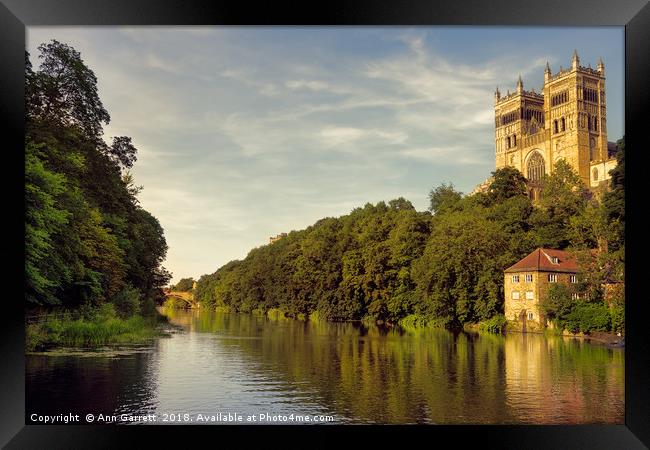 Durham Cathedral on the River Wear Framed Print by Ann Garrett