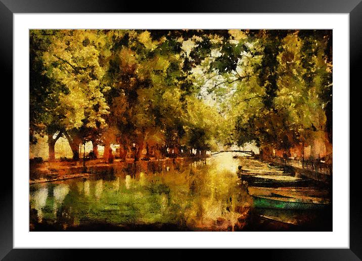 Annecy, France. Pont des Amours Framed Mounted Print by Ann Garrett