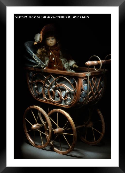 Victorian Doll's Pram Framed Mounted Print by Ann Garrett