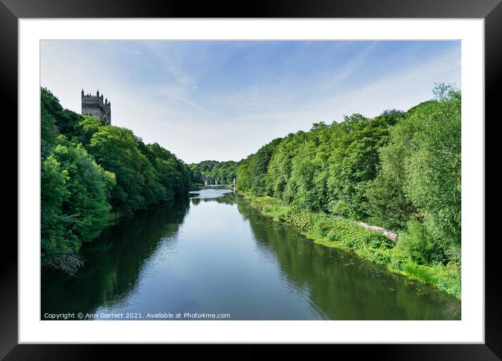 Durham Cathedral on the River Wear Framed Mounted Print by Ann Garrett