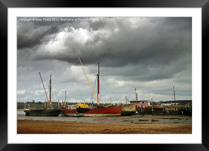 Tide Out at Pin Mill Framed Mounted Print by Mary Poole