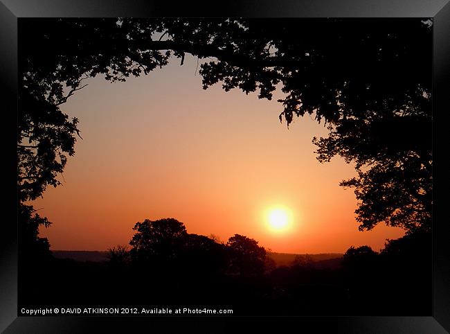 FRAMED SUNSET Framed Print by David Atkinson