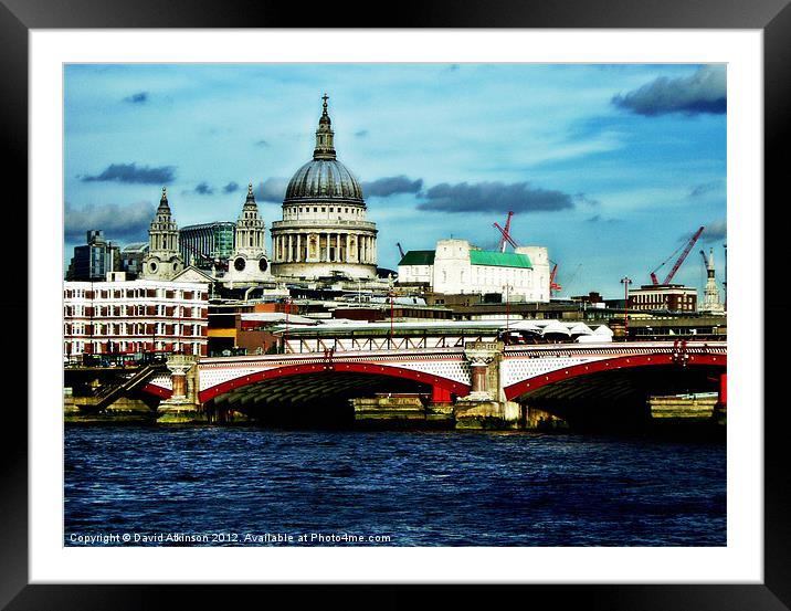 St Pauls Cathedral Framed Mounted Print by David Atkinson