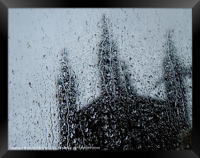 RAIN AGAINST MY WINDOW Framed Print by David Atkinson