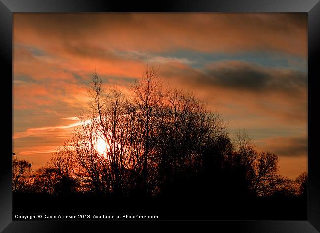 SUNSET Framed Print by David Atkinson