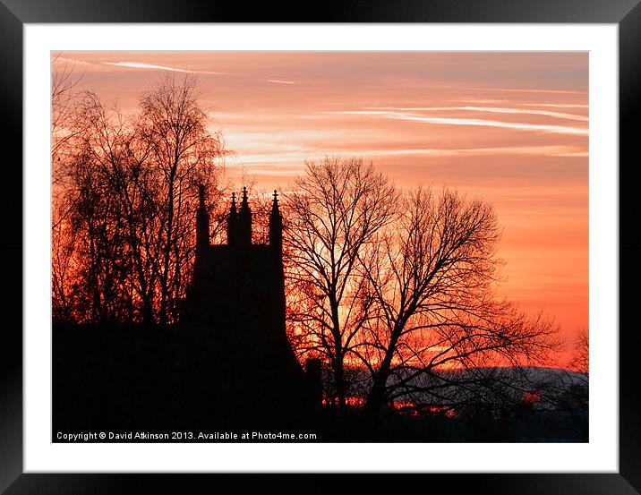 CHURCH SILHOUETTE SUNSET Framed Mounted Print by David Atkinson