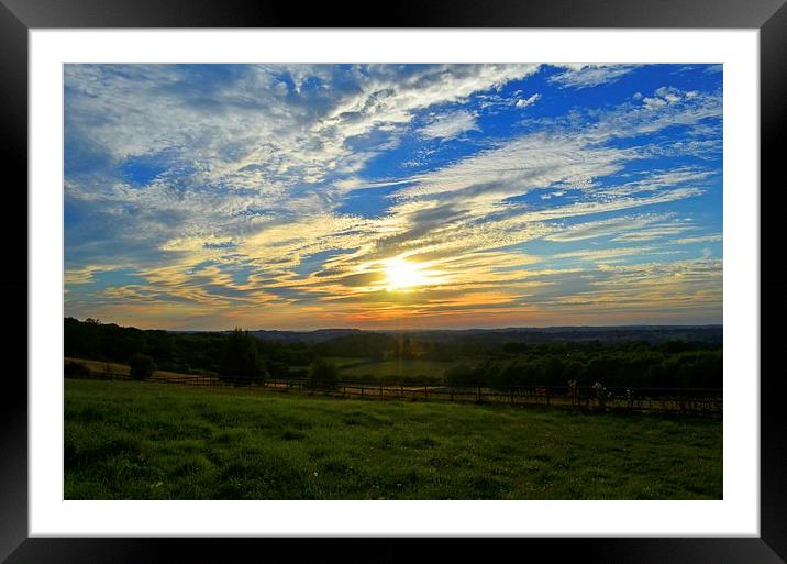 WARWICKSHIRE SUNSET Framed Mounted Print by David Atkinson