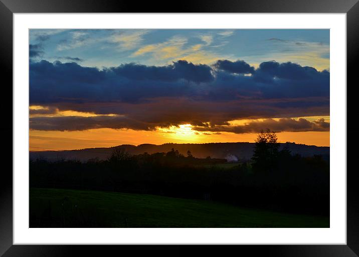 STORMY SUNSET Framed Mounted Print by David Atkinson