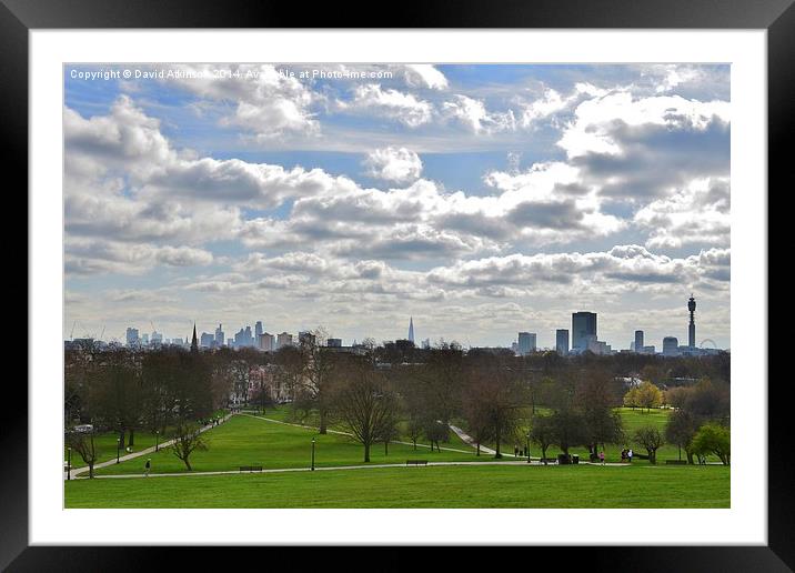 London from Primrose Hill Framed Mounted Print by David Atkinson