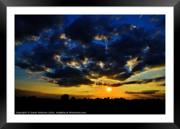 Dramatic Sunset Framed Mounted Print by David Atkinson