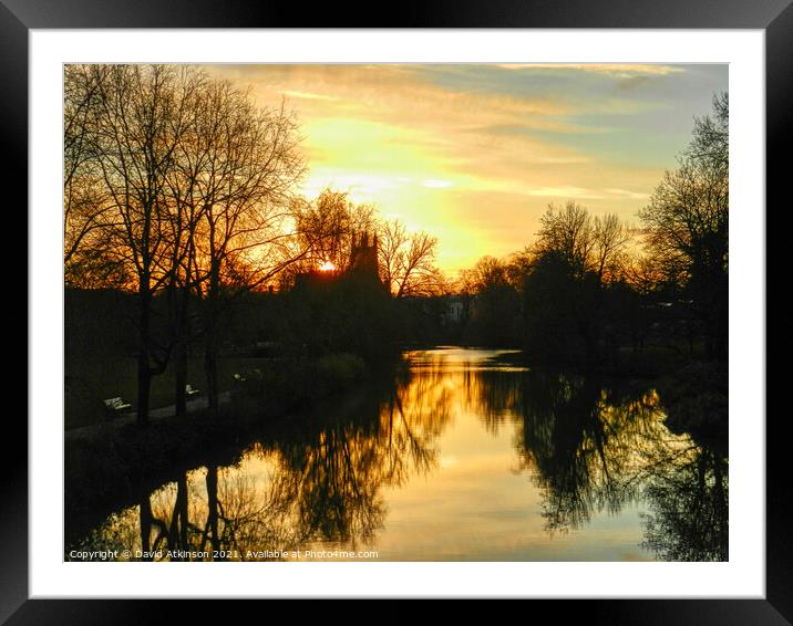 Sunset on the River Leam Framed Mounted Print by David Atkinson
