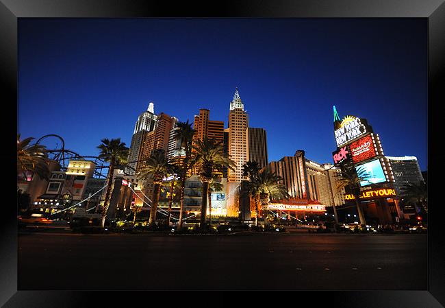 New York New York Las Vegas Framed Print by Simon Wilson