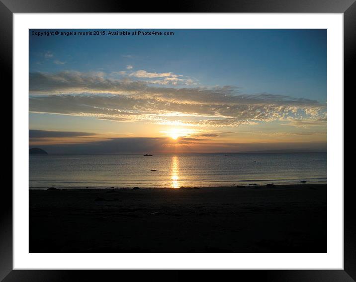  Sun Set at Girvan South Ayrshire Scotland Framed Mounted Print by angela morris