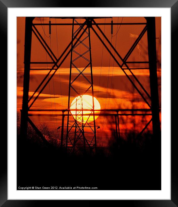 Dawn Through Pylons Framed Mounted Print by Stan Owen
