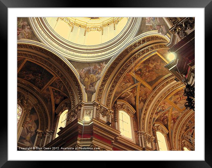 Mdina Cathedral, Malta. Framed Mounted Print by Stan Owen