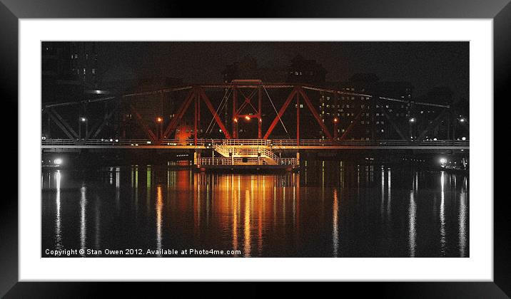 Salford Quays Bridge Framed Mounted Print by Stan Owen