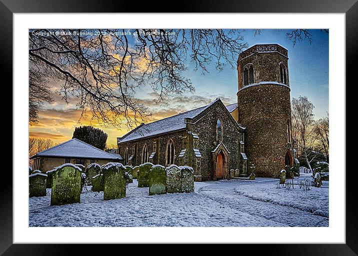 St Marys in the snow Framed Mounted Print by Mark Bunning