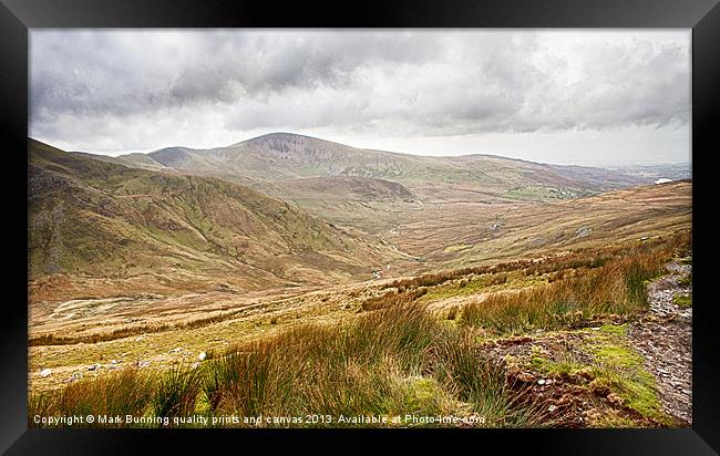 Snowdonia Mountains in Wales Framed Print by Mark Bunning