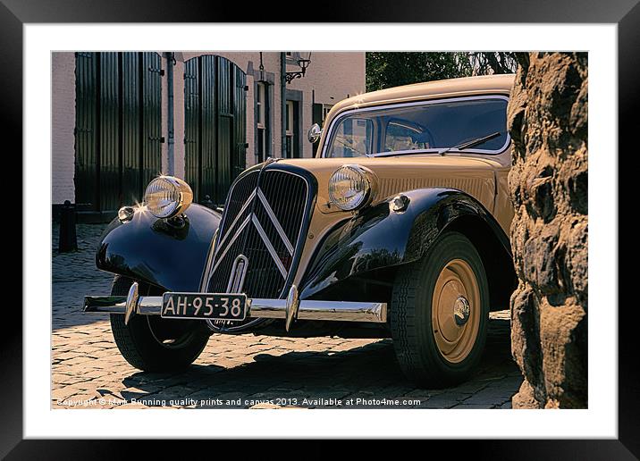 An old Citroen Traction Avant Framed Mounted Print by Mark Bunning