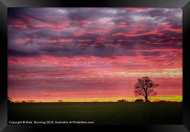 Blood red sunset Framed Print by Mark Bunning