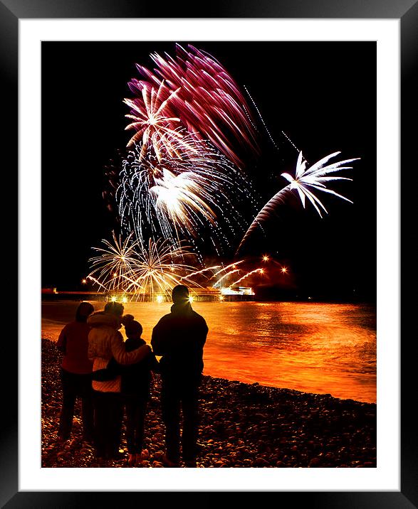 Cromer fireworks Framed Mounted Print by Mark Bunning