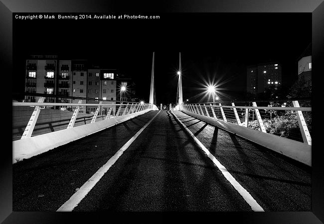 Millenium bridge norwich at night Framed Print by Mark Bunning
