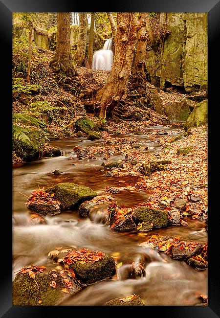 Falling through Lumsdale Framed Print by Mark Bunning