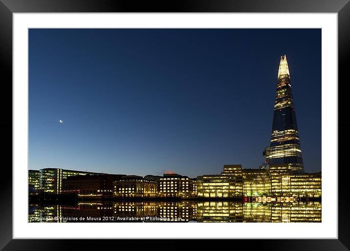 The Moon and The Shard Framed Mounted Print by Vinicios de Moura
