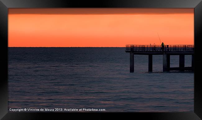 Fishing at sunrise Framed Print by Vinicios de Moura
