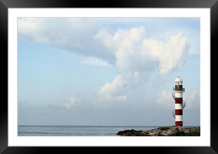 Cancun Lighthouse Framed Mounted Print by Frankie Arkell