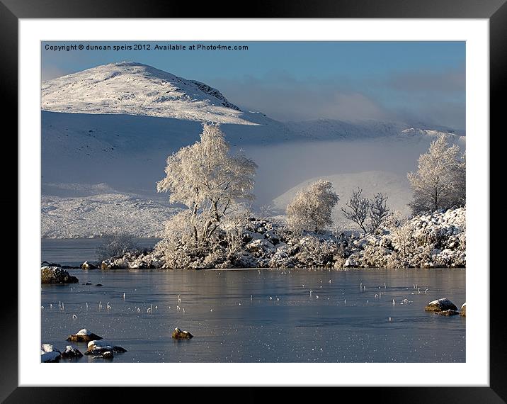 Frozen lochan Framed Mounted Print by duncan speirs