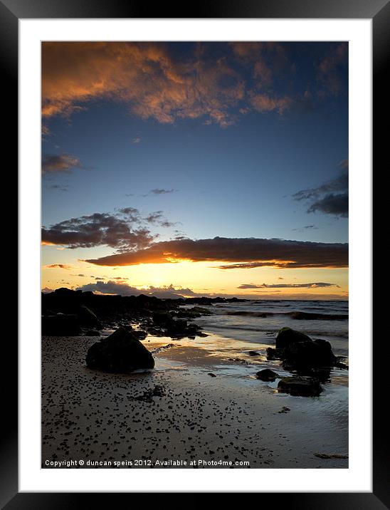 Ayrshire beach sunset Framed Mounted Print by duncan speirs