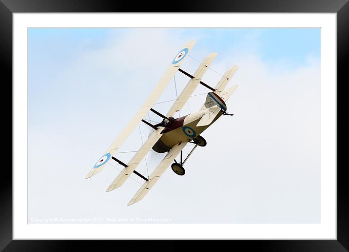 sopwith triplane Framed Mounted Print by duncan speirs