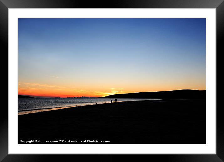 Beach sunset Framed Mounted Print by duncan speirs