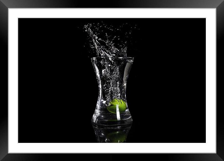 Lime splash Framed Mounted Print by Sam Burton